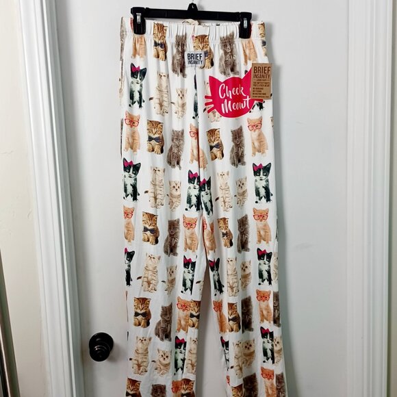 Brief Insanity size medium or large cat motif lounge pants, NEW WITH TAGS - Picture 1 of 4